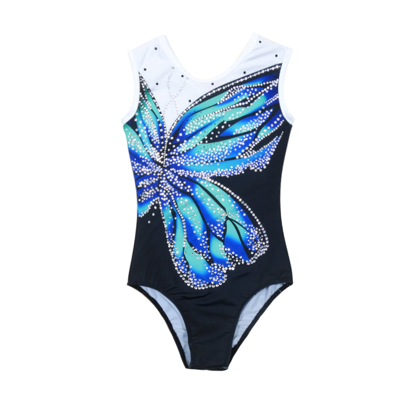 Custom Made Butterfly Print Gymnastics Leotard for Girls - JOYSTREAM
