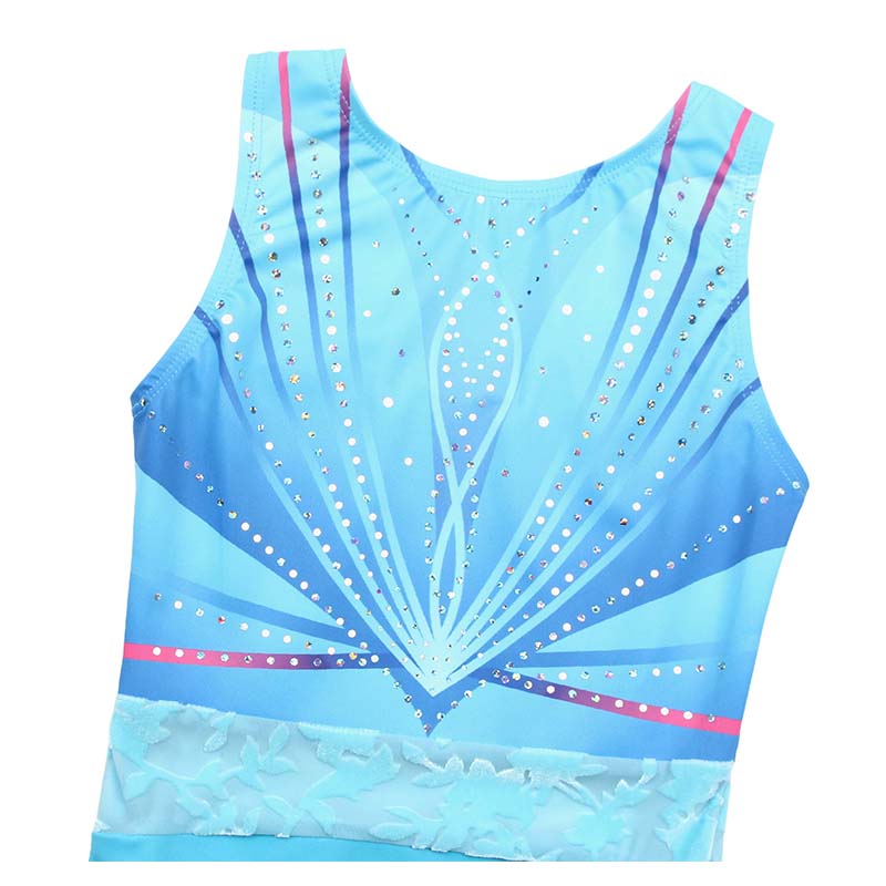 Turquoise Glitter Gymnastics Leotard for Girls, Adult, Child With Shorts