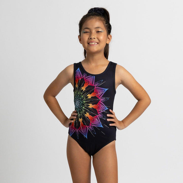 Sunny Flower Gymnastics Leotard with Shorts Set