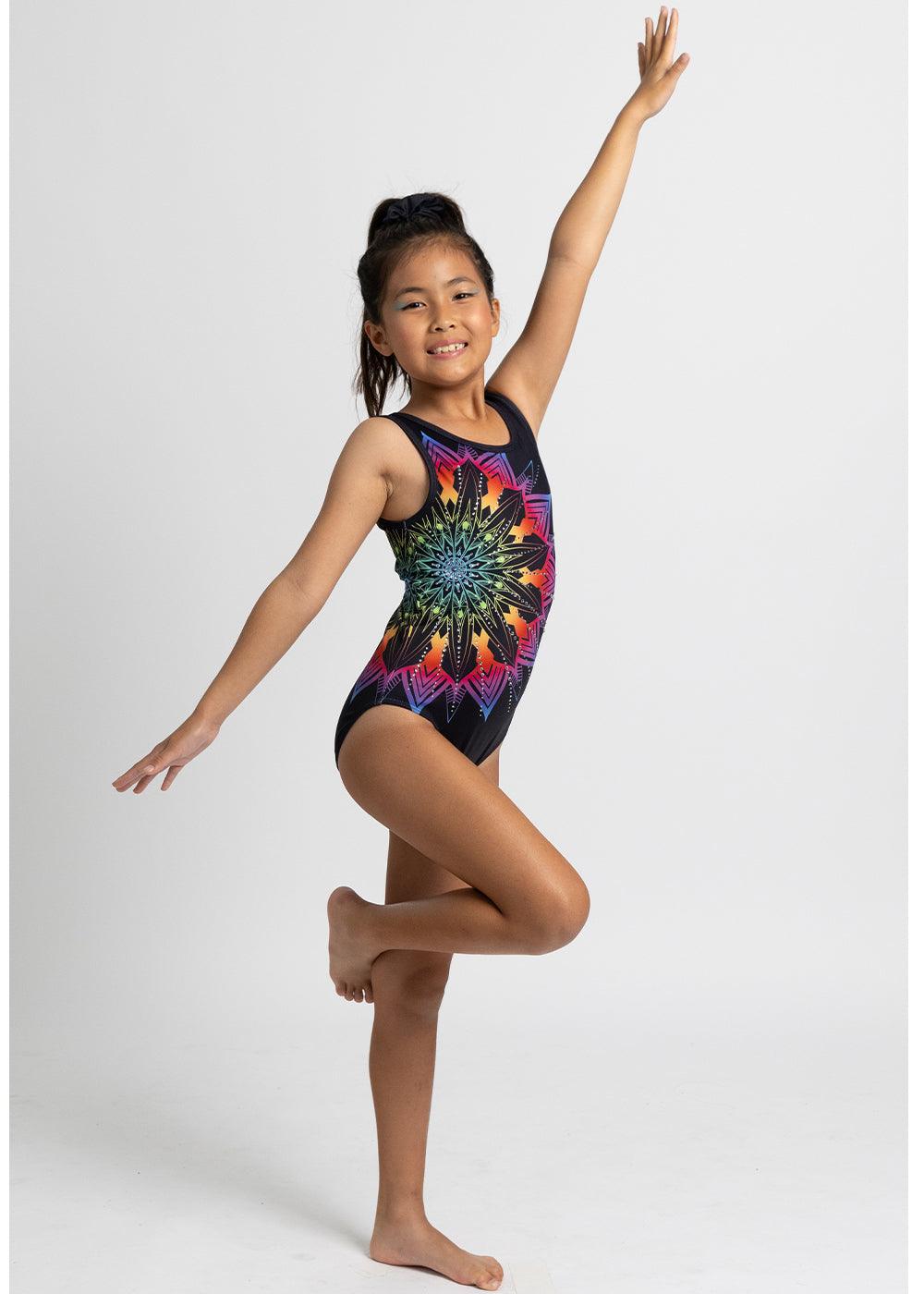 Sunny Flower Gymnastics Leotard with Shorts Set