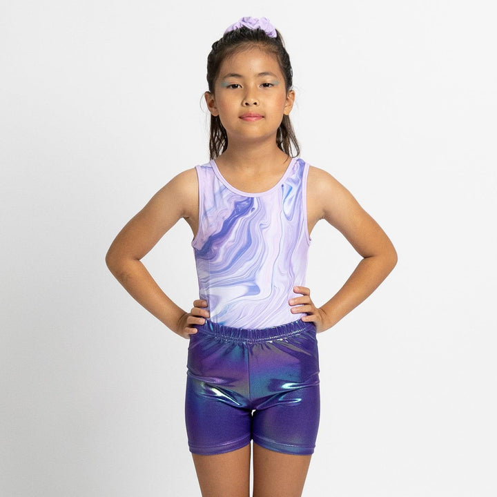 Lavender Marble Gymnastics Leotard Outfit Set