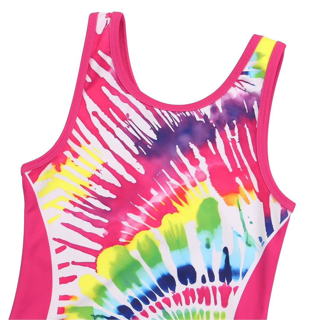 Close-up view of Pink Tie-Dye Leotard