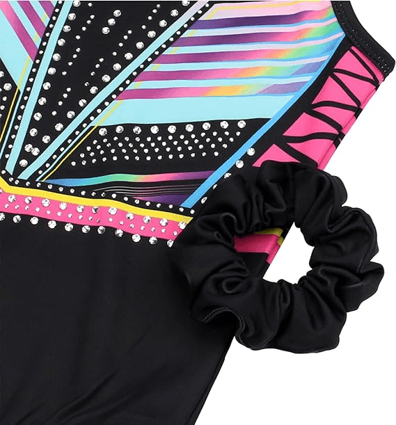 Matching Scrunchie with Rainbow Diamond Gymnastics Outfit