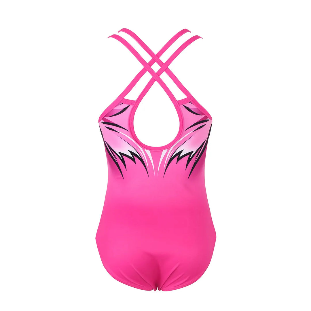 Cross Back pattern of Fuchsia Fierce Leotard