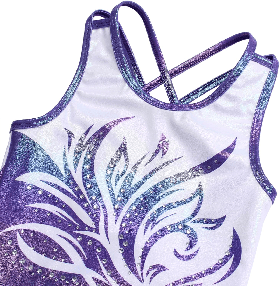 Close-up view of Violet Shine Gymnastics Leotard