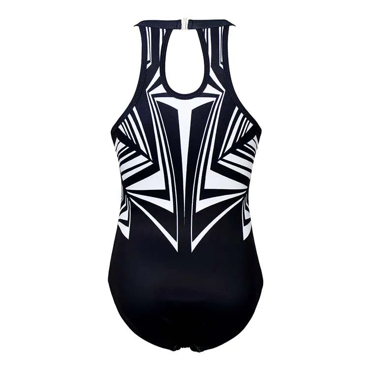 Clasp Back Design of Classical White-black Leotard