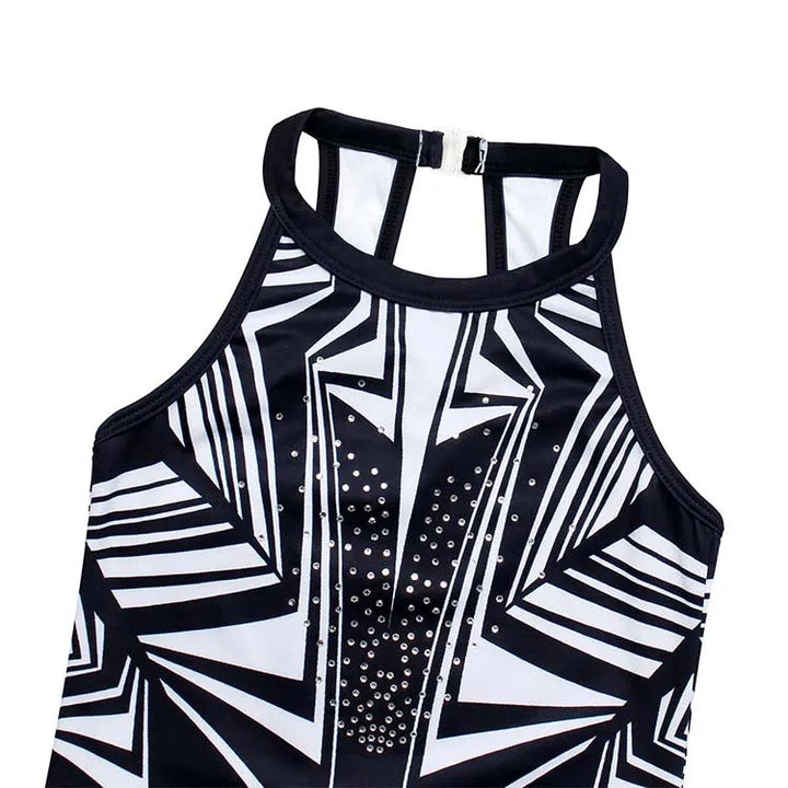 White-Black Gymnastics Leotard