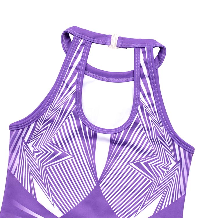 Clasp Back Design of Purple Diamond Leotard