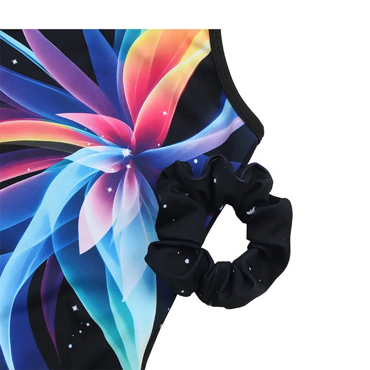 Matching Scrunchie with Cosmic Flower Leotard