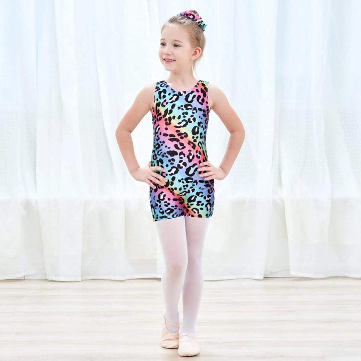 Pale Rainbow Leopard Unitard