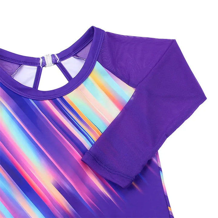 Colorful Diagonal Streaks Leotard