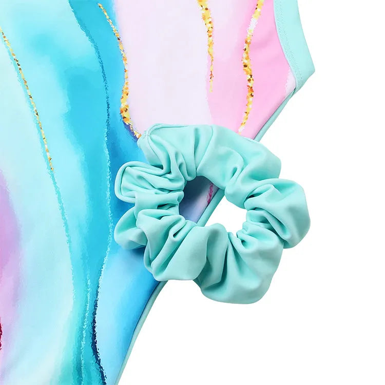 Matching Scrunchie with Pastel Color Leotard