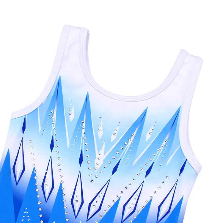 Simple Geometry Gymnastics Leotard Set for Girls