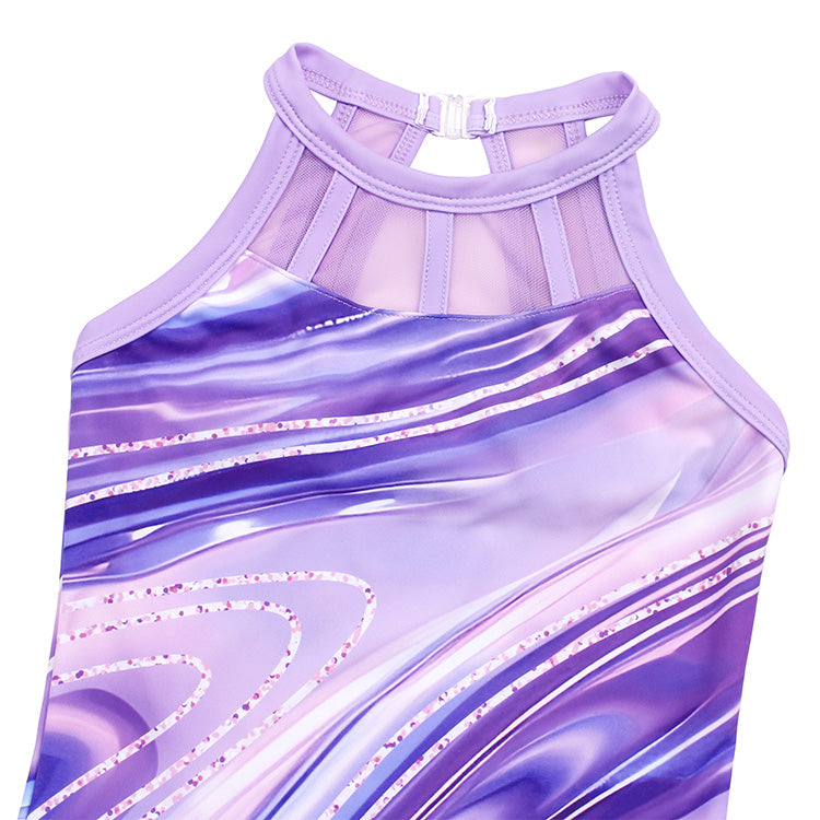 Purple Marble Mesh Leotard