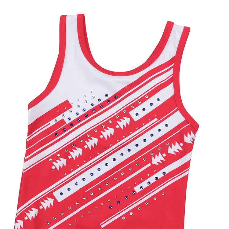 Red and Silver Gymnastics Leotard