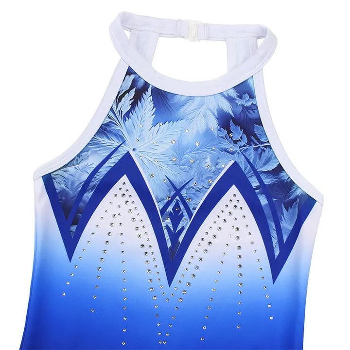 Tropical Leaf Blue Leotard