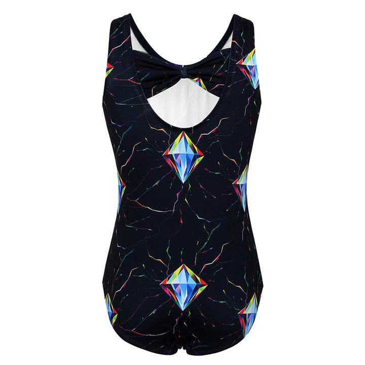 Lightning Glass Pattern Gymnastics Leotard Outfit Set