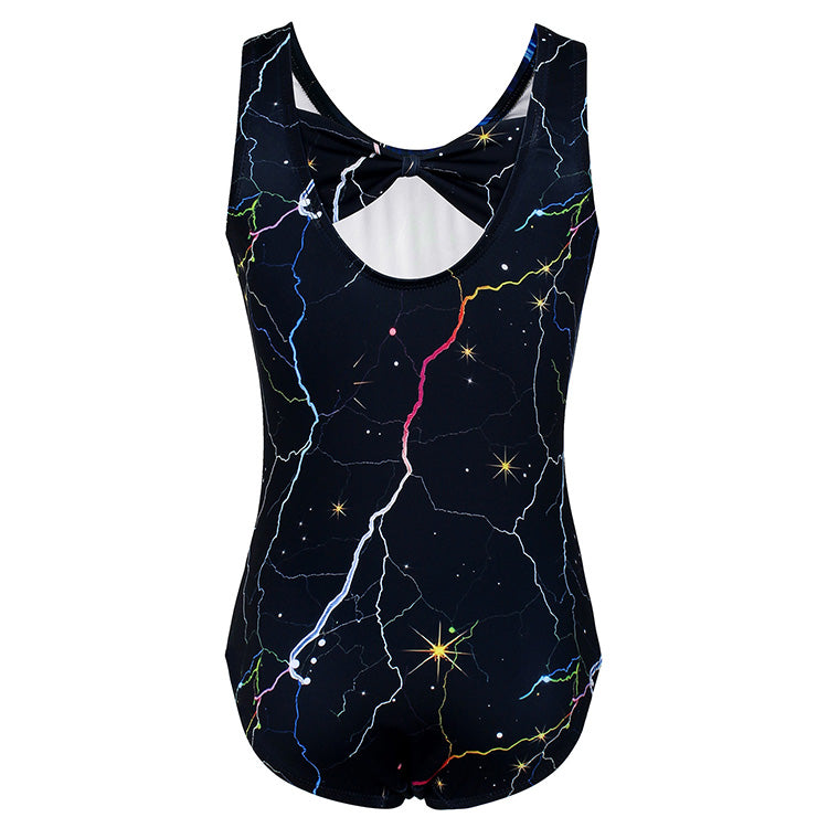 Lightning Night Pattern Gymnastics Leotard Outfit Set