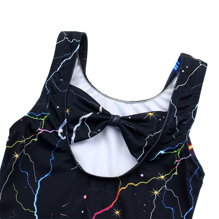 Lightning Night Pattern Gymnastics Leotard Outfit Set