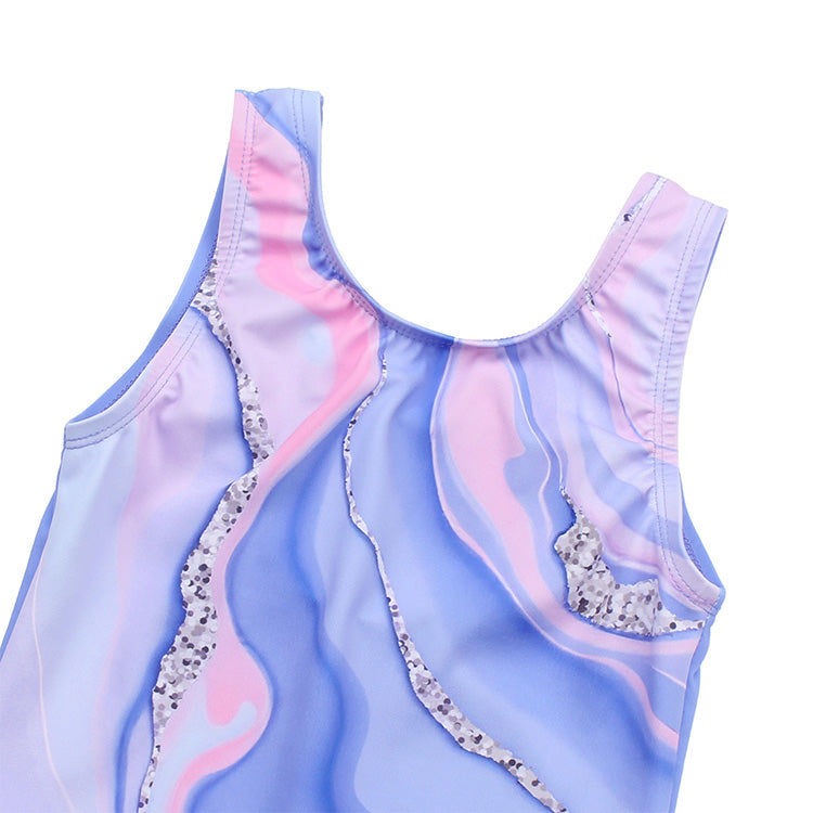 Pastel Pink Blue Marble Leotard

