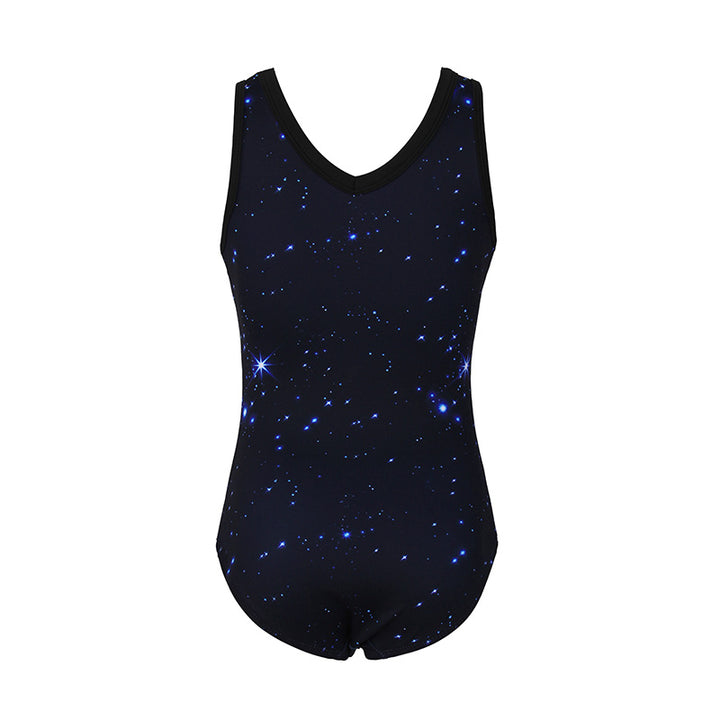 Mystery Cosmic Rush Mesh Tank V-Back Gymnastics Leotard Set