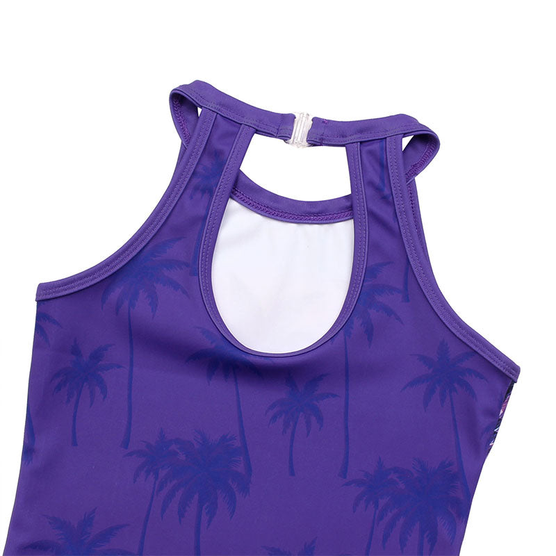 Coconut Tree Clasp Back Gymnastics Leotard Set