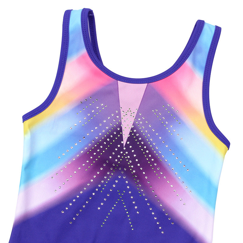 Colorful With Diamond Gymnastics Leotard with Shorts Set