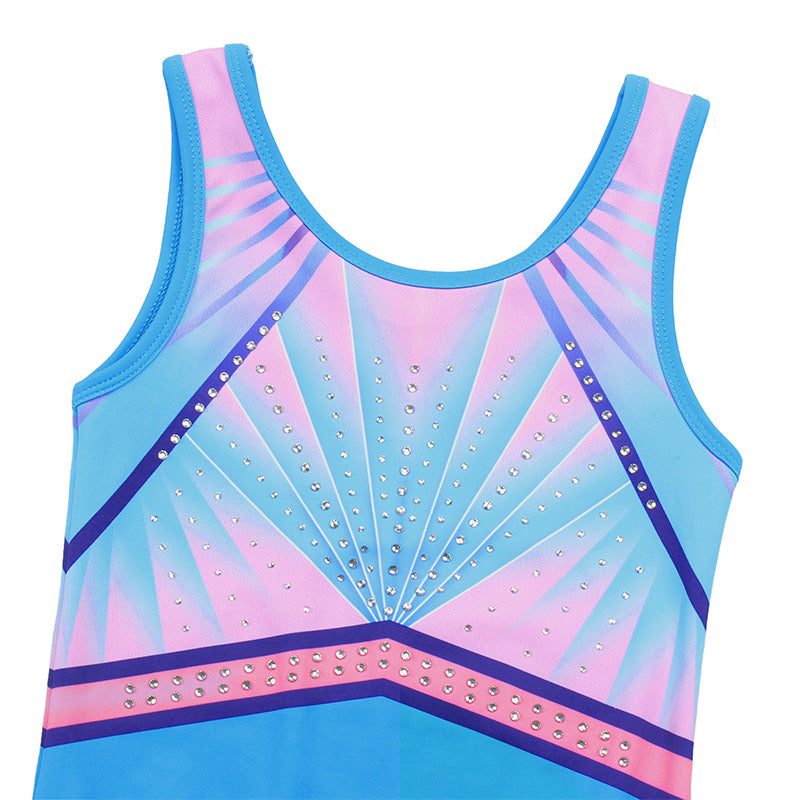 Aqua Diamond Gymnastics Leotard Set for Girls