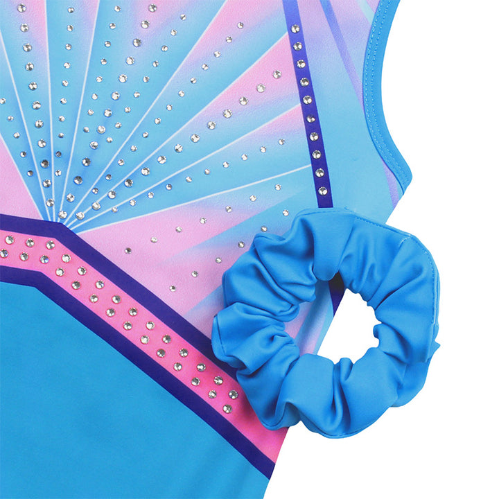 Aqua Diamond Gymnastics Leotard Set for Girls