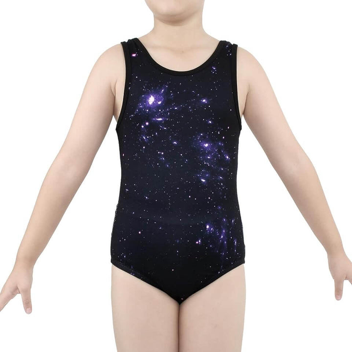 Black Stars Galaxy Gymnastics Leotards with Shorts Set - JOYSTREAM