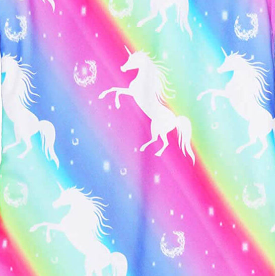 Unicorn Rainbow Stripes Gymnastics Unitard Biketard - JOYSTREAM
